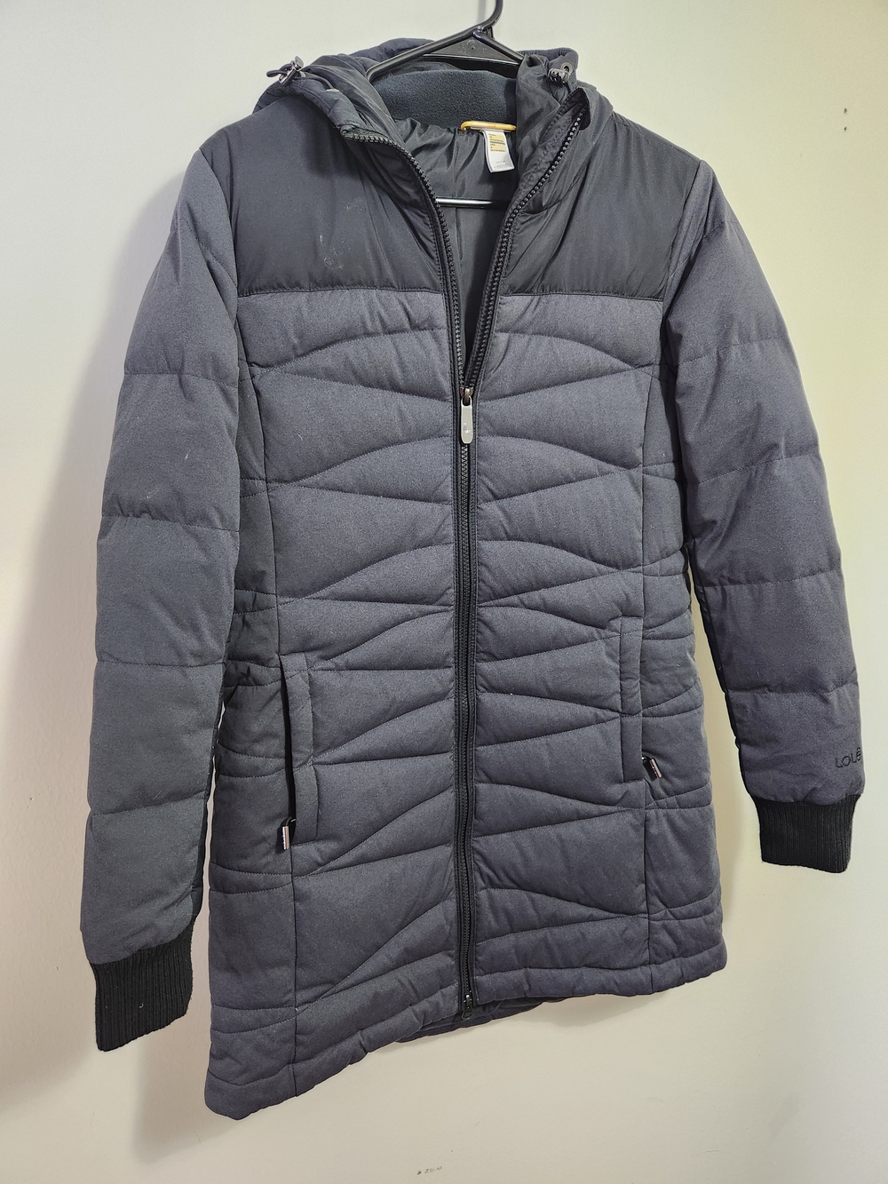 Lole Women's Hooded Quilted Puffer Coat in Charcoal
